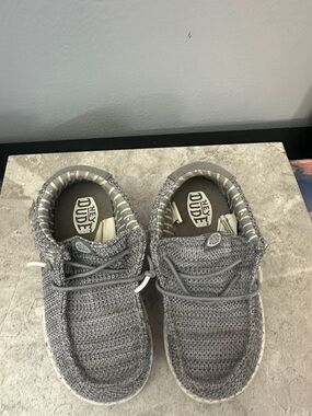 Hey Dude Gray Knit Slip-On Casual Sneakers